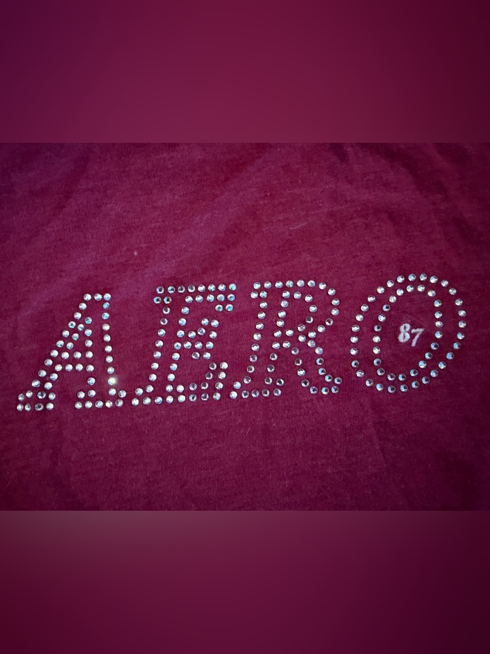Aeropostale Burgundy Rhinestone Logo Tee